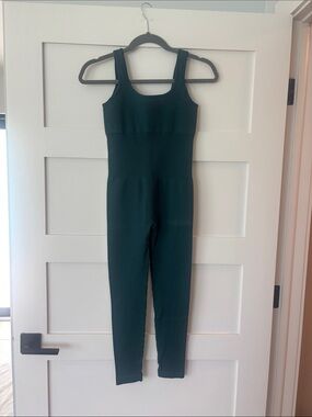 Sleeveless Full-Length Green Jumpsuit Leggings